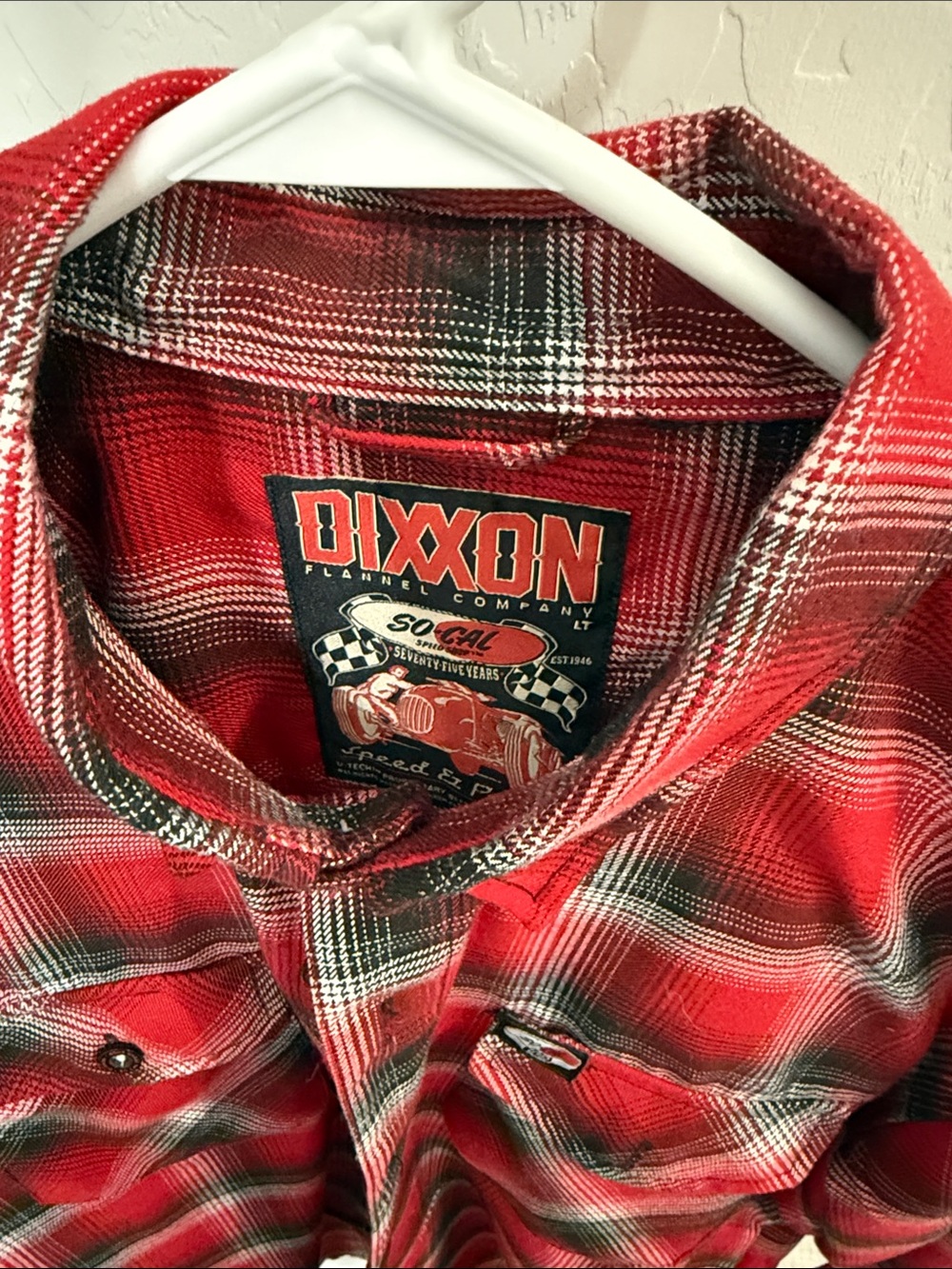 DIXXON Red and Black Plaid Button-Down Shirt - Picture 2 of 4